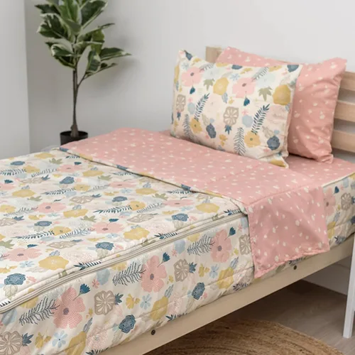 Vista 11 de Beddy's Juego de ropa de cama todo en uno con cremallera para niños, diseño Beige