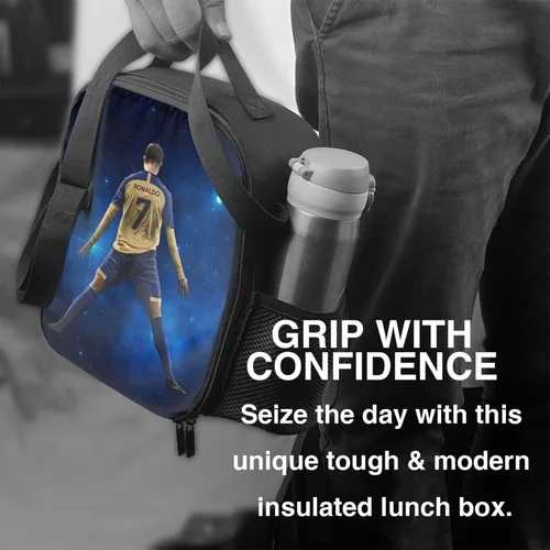 Vista 5 de Bolsa de almuerzo aislada #7 Bolsa de almuerzo impermeable reutilizable bolsas de hielo para bolsas de almuerzo negro 4