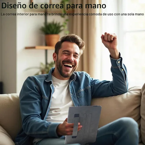 Vista 7 de Funda universal para tablet Android de 7 8 pulgadas, Dluggs soporte de visualización multiángulo con funda y correa de mano para tablet de 7.0-8.5