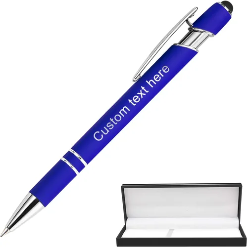 Vista 13 de Bolígrafos personalizados a granel con punta de lápiz capacitivo, bolígrafos personalizados de 0.020 in con nombre, logotipo o mensaje grabado
