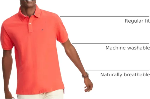 Vista 44 de Tommy Hilfiger Polo de piqué de algodón de manga corta para hombre en ajuste regular