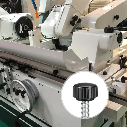 Vista 4 de uxcell Perillas de sujeción moleteadas con rosca métrica macho M4 x 0.630 in de agarre de tornillo de pulgar tipo plástico roscado perno de mano