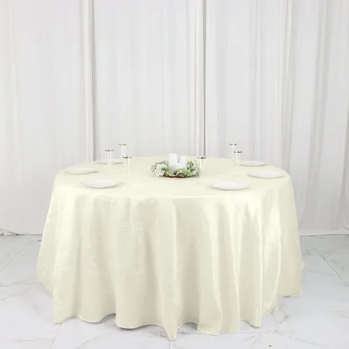 Vista 45 de Tableclothsfactory Mantel rectangular de tafetán arrugado de acordeón azul polvoriento, de 60 x 102 pulgadas, perfecto para ceremonias de boda