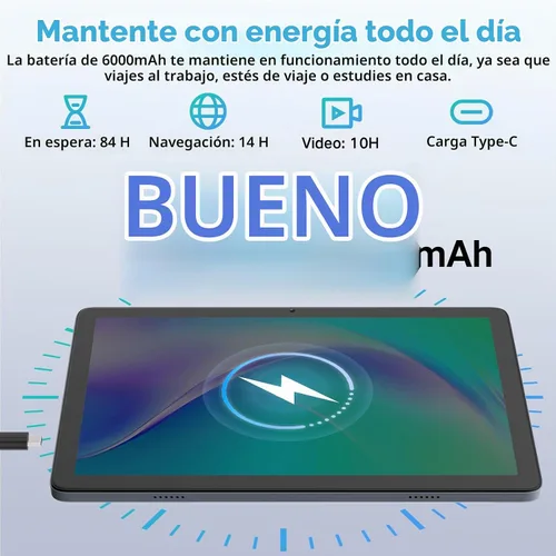 Vista 6 de Tablet Android 15 de 10.1 Pulgadas con Gemini AI – Octa-Core 12GB RAM 128GB ROM (Expandible a 2TB), Tablets PC con Pantalla Táctil HD Grande