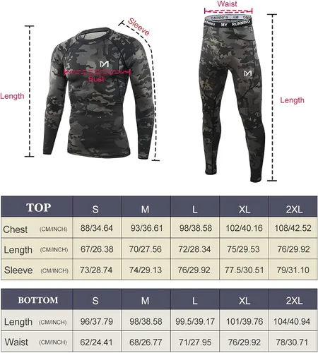 Vista 6 de MEETYOO Ropa interior térmica para hombre conjunto de capa base de pantalones largos de invierno para esquí y correr