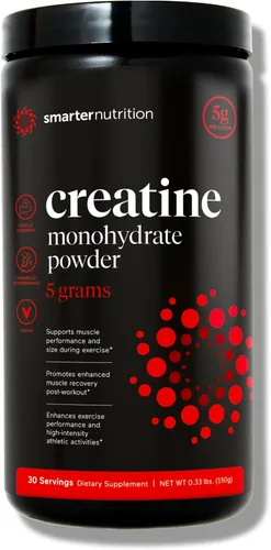 Vista 11 de SMARTERNUTRITION Monohidrato de creatina en polvo, 5000 mg (0.18 oz) por porción, polvo de creatina para mujeres y hombres, sin sabor, apoyo previo