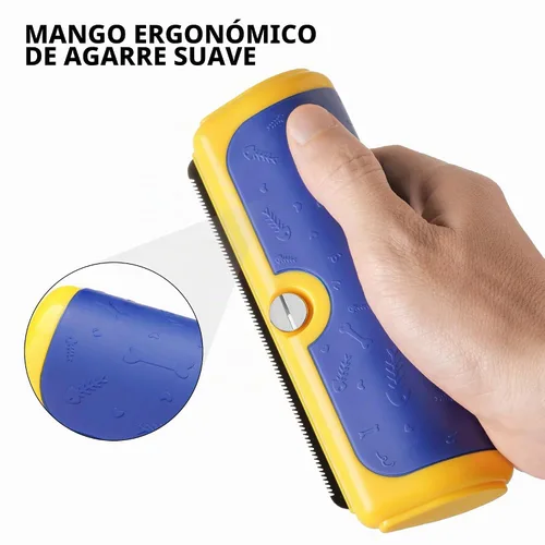 Vista 5 de Cepillo para perros para desprendimiento, pelo corto, azul y Azul y Amarillo
