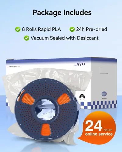 Vista 8 de JAYO Paquete de filamento PLA+ 1.75mm, paquete de filamento para impresora 3D multicolor, embalado al vacío individualmente, carrete de 250g
