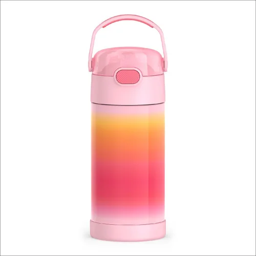 Vista 28 de THERMOS FUNTAINER - Botella de agua con pajilla, 12 onzas, botella de agua de acero inoxidable aislada al vacío para niños con tapa, color negro