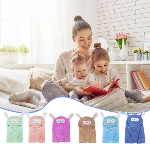Vista 7 de Visen Toalla con capucha de alta calidad para niños, toalla de baño para niños de tamaño grande de 28 x 55 pulgadas, toalla con capucha ultrasuave