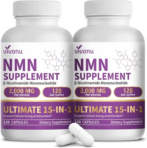 Vista 11 de Suplemento liposomal NMN 15 en 1, 2000 mg por porción*, suministro para 120 días, 99% puro, alternativa NAD+ NMNH con mononucleótido