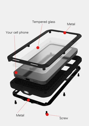 Vista 2 de LOVE MEI Funda compatible con Samsung Galaxy S24 Plus, resistente al agua, para exteriores, militar, resistente, a prueba de golpes, polvo y Negro