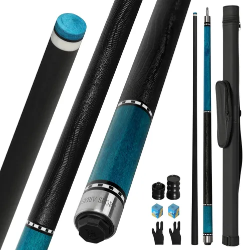 Vista 7 de Palo de taco de billar de fibra de carbono, 20-21 onzas, punta arcoíris de 13 mm, junta de 3/8 * 8, incluye estuche para taco, protectores de CQ-B20