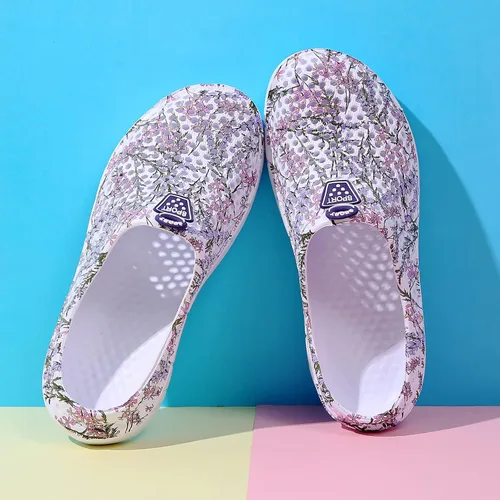 Vista 6 de CERYTHRINA Zapatos de jardín, zuecos de secado rápido, pantuflas para caminar, ligeras, para la lluvia, playa, verano, piscina, zapatos de agua