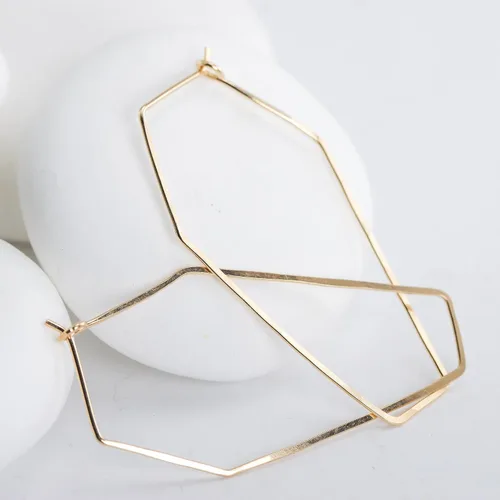 Vista 96 de Aretes de aro finos martillados, elegantes plata esterlina geométrica sólida, relleno de oro y relleno de oro rosa; para mujer por Lotus Stone