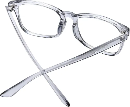 Vista 3 de Onrtry Gafas sin receta para hombres y mujeres, lentes transparentes cuadradas