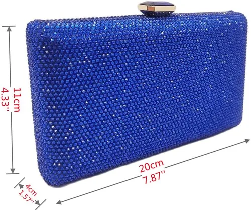 Vista 6 de Elegantes bolsas de noche de cristal, bolsos de boda, bolso de novia, caja de mano para mujer