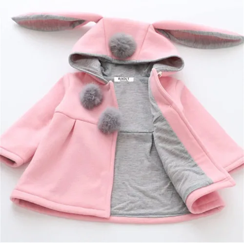 Vista 3 de RJXDLT Chaqueta de otoño e invierno para bebés y niñas pequeñas, sudadera con capucha para exteriores