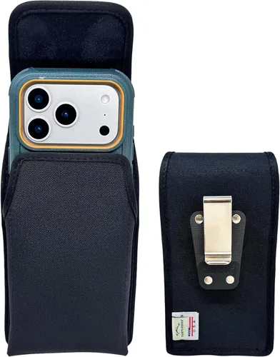 Vista 20 de Turtleback Soporte para cinturón para iPhone 17 Pro y 17Air, pequeño se adapta con fundas delgadas MagSafe o TechWave, funda horizontal de cuero