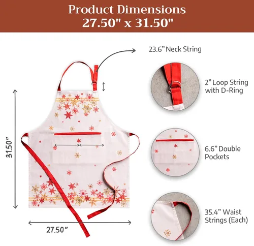 Vista 755 de Maison d' Hermine Delantales para mujer con bolsillo, 100% algodón (27.50 x 31.50 pulgadas)