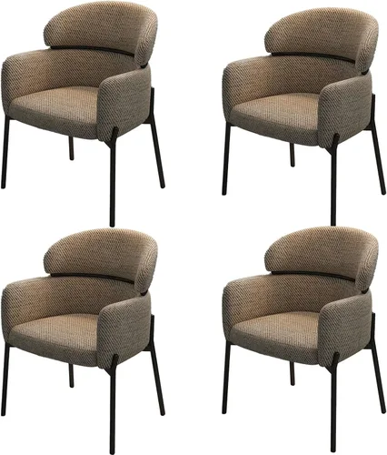 Vista 19 de Sillas de cocina de comedor con lino de algodón, juego de sillas de comedor con cojines, silla de sala de estar con almohadilla antideslizante