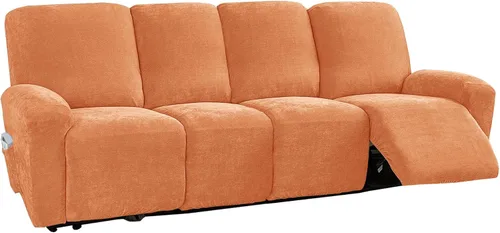 Vista 14 de vctops 4 fundas elásticas de felpilla de lujo para sillas reclinables, protector suave de muebles con parte inferior elástica para niños, gatos, Azul