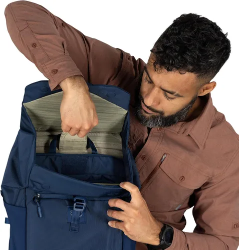 Vista 9 de Osprey Aoede Slim SyncPack - Mochila con funda para laptop, sistema Azul antiguo