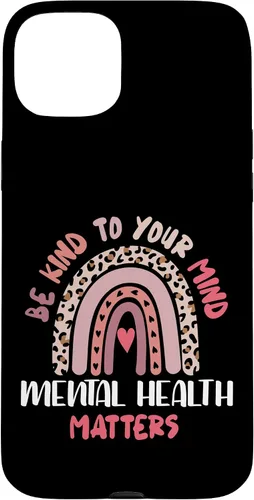 Vista 9 de iPhone 16 Mental Health Matters Rainbow Be Kind To Your Own Mind Case