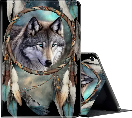 Vista 10 de Funda para todas las tabletas Amazon Kindle Fire 7 (9ª/7ª/5ª generación, versión 2019/2017/2015), funda inteligente con soporte deslizante