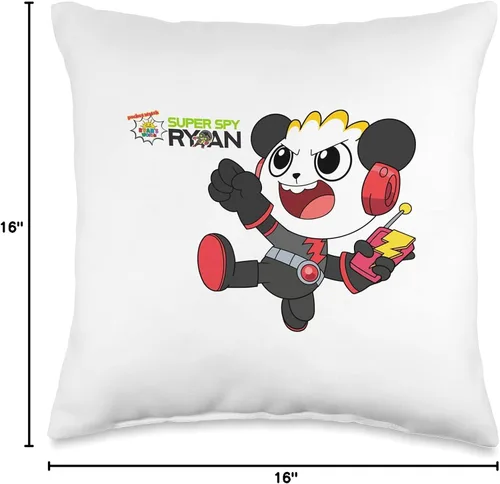 Vista 4 de Ryan's World Super Spy Combo Panda Throw Pillow, 16 x 16 pulgadas, multicolor