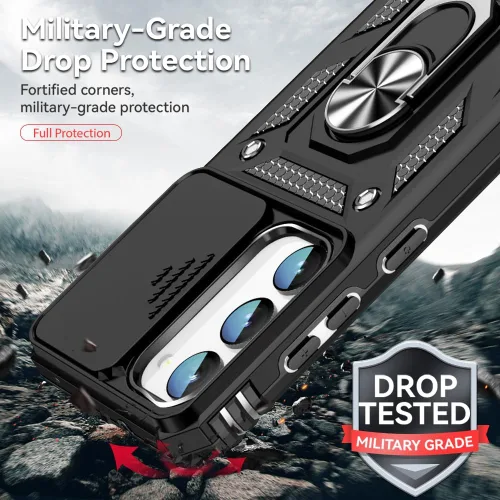Vista 3 de HNHYGETE Funda para Samsung S23 con protector de pantalla HD: [grado militar de 20 pies probada en caídas] Funda protectora a prueba de golpes