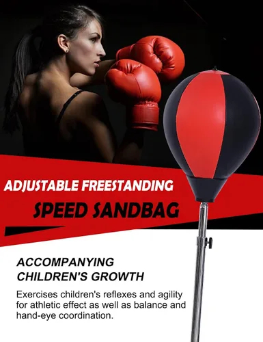 Vista 6 de Saco de boxeo para adultos con soporte, bolsa de reflejo de boxeo