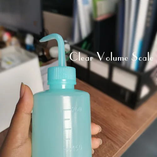Vista 2 de Valchoose - Botella exprimible de 8.5 fl oz, botella de lavado premium LDPE, azul, 1 paquete Medical Lab Wash Container, No Leaking, Angled Spout