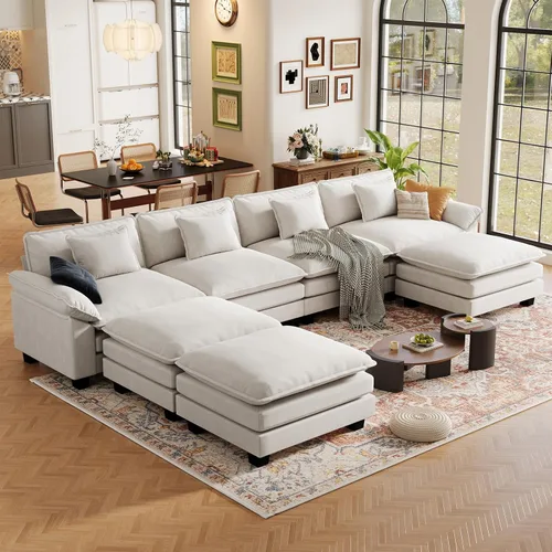 Vista 38 de CDCASA Silla de acento de gran tamaño de 50'' con otomana Asiento extra ancho y profundo estilo sofá nube para sala de estar, dormitorio, rincón