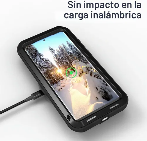 Vista 3 de LOVE MEI Funda militar resistente para Samsung Galaxy S23 Ultra, sin protector de pantalla de vidrio templado, a prueba de golpes, a prueba de Negro