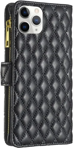 Vista 5 de Asuwish Funda de teléfono para iPhone 11 Pro Max 6.5 con protector de pantalla de vidrio templado y tarjetero de cuero con tapa para tarjetas
