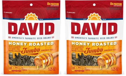 Vista 8 de DAVID Semillas de girasol gigantes, sabor tostado a miel, 5.25 onzas