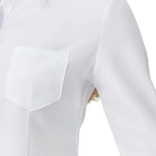 Vista 6 de Camisa clásica con botones y bolsillos, blusa de manga larga con cuello para mujer