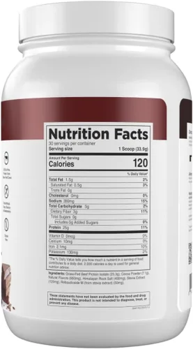 Vista 8 de Transparent Labs Aislado de Proteína de Vacuno Alimentado con Hierba en Polvo – Proteína con Sabor Natural, Libre de Lácteos con 25 g de Proteína
