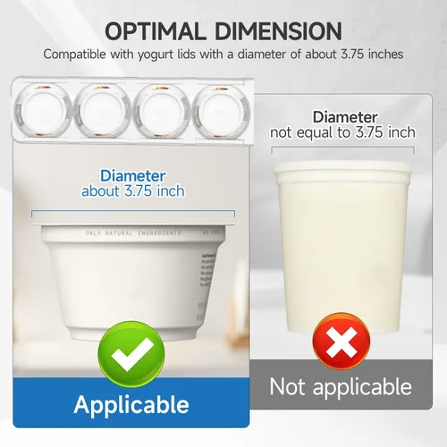Vista 2 de SOPHICO Organizador para Refrigerador, 4 Deslizadores de Capacidad para Refrigerador, Soporte para Yogur con Cintas Adhesivas para Yogur Griego