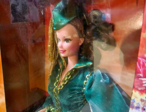 Vista 6 de Hollywood Legends Collection Barbie Doll Scarlett O'Hara con vestido de cortina verde