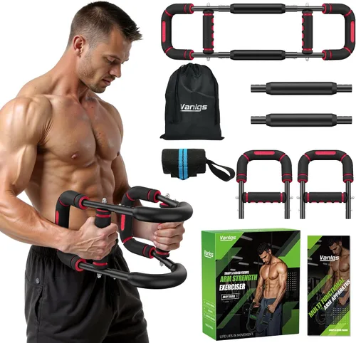Vista 8 de Twister Arm Trainer for Men, Chest Workout Equipment 5-Level Adjustable (40-130lb) with Ergonomic 27° Targets Biceps/Clip/Thigh, Portable Exerciser