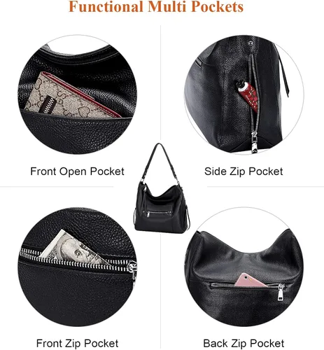 Vista 6 de Over Earth Bolsos y bolsos Hobo para mujer de cuero auténtico bolso cruzado