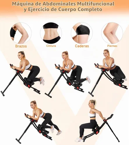 Vista 5 de Ab Machine for Home Gym, Adjustable Foldable Core Trainer Workout Equipment, 4 Adjustable Levels, LCD Monitor, 440 LB Capacity, Thick Knee Pad