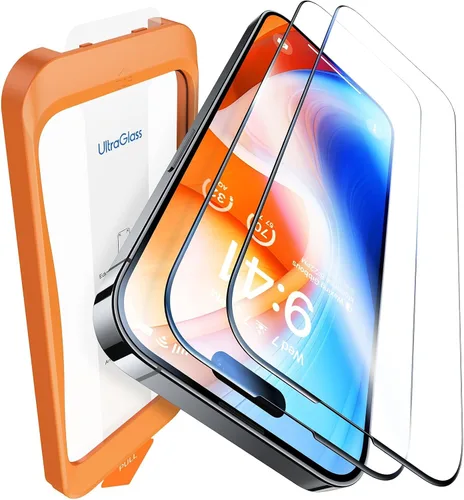 Vista 13 de UltraGlass Protector de pantalla de privacidad de vidrio 9H+ para iPhone 15 Pro Max [armadura de privacidad invisible], protector de pantalla S24