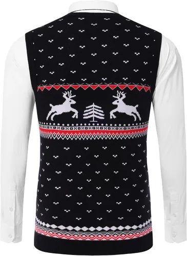 Vista 24 de Amussiar Suéter casual para hombre, chaleco con cuello en V, ajustado, sin mangas, suéter de punto