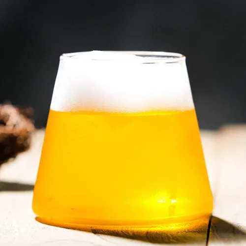 Vista 4 de Happyyami Mount Glass - Taza de cerveza creativa de cristal, 2 unidades, taza de vidrio de 10.1 fl oz, taza de café helado para jugo, latte