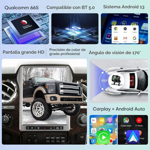 Vista 5 de Qualcomm - Radio de coche para Ford F250 F350 F450 2013-2016 SYNC2 de 12.1 Con el sistema SYNC2
