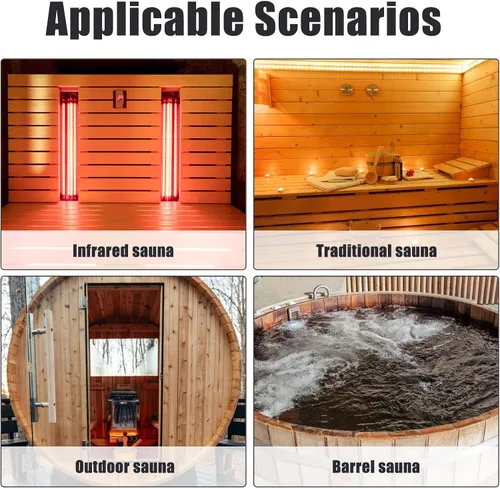 Vista 7 de BOXOB Termómetro de sauna, termómetro de sauna 2 en 1 Fahrenheit e higrómetro, medidor de temperatura de sauna colgante para sala de sauna, monitor