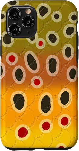 Vista 29 de Marrón trucha patrón pescado arte trucha pesca mosca pesca regalo caso para iPhone 17